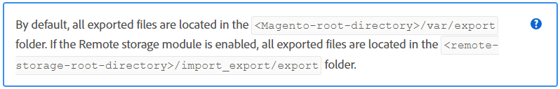 all files are located in the export root directory by default