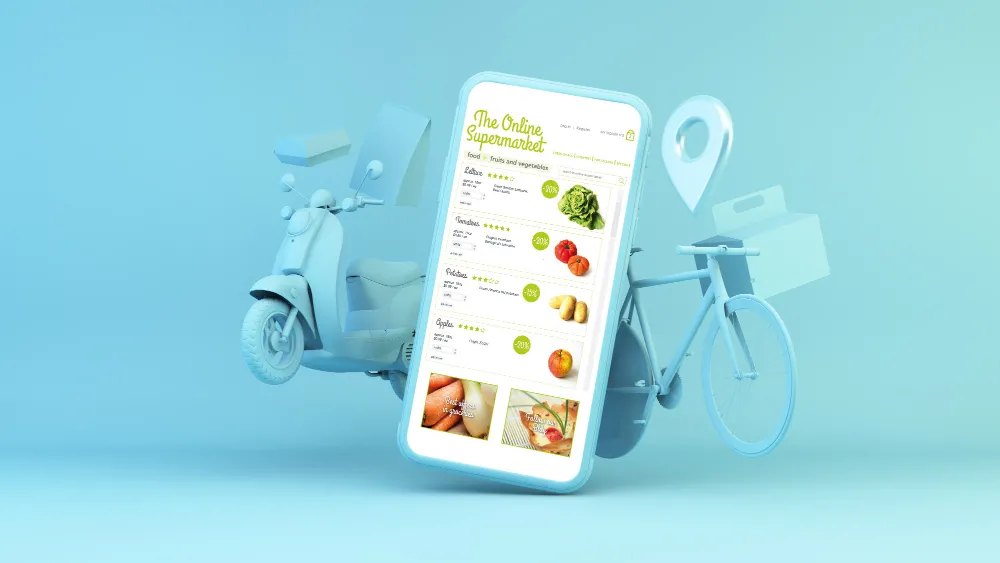 vector image of food delivery app 