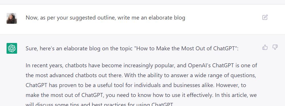 writing a blog based on the guidelines provided by chatgpt