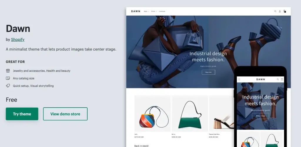 Dawn: Best for Storytellers, Completely Free Shopify Theme
