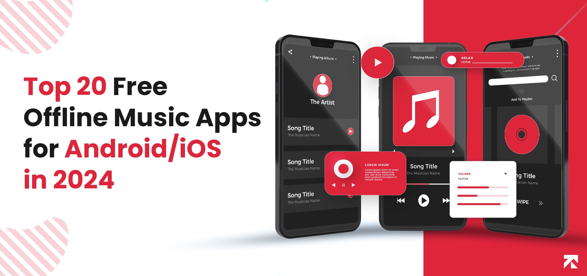 blog banner of free offline music apps
