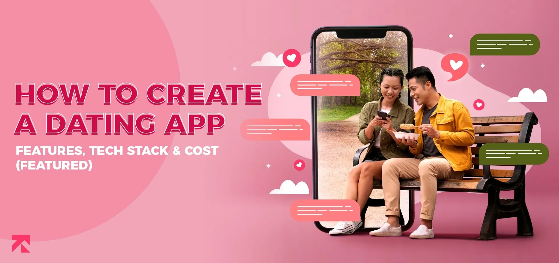 feature image of a blog on how to create a dating app