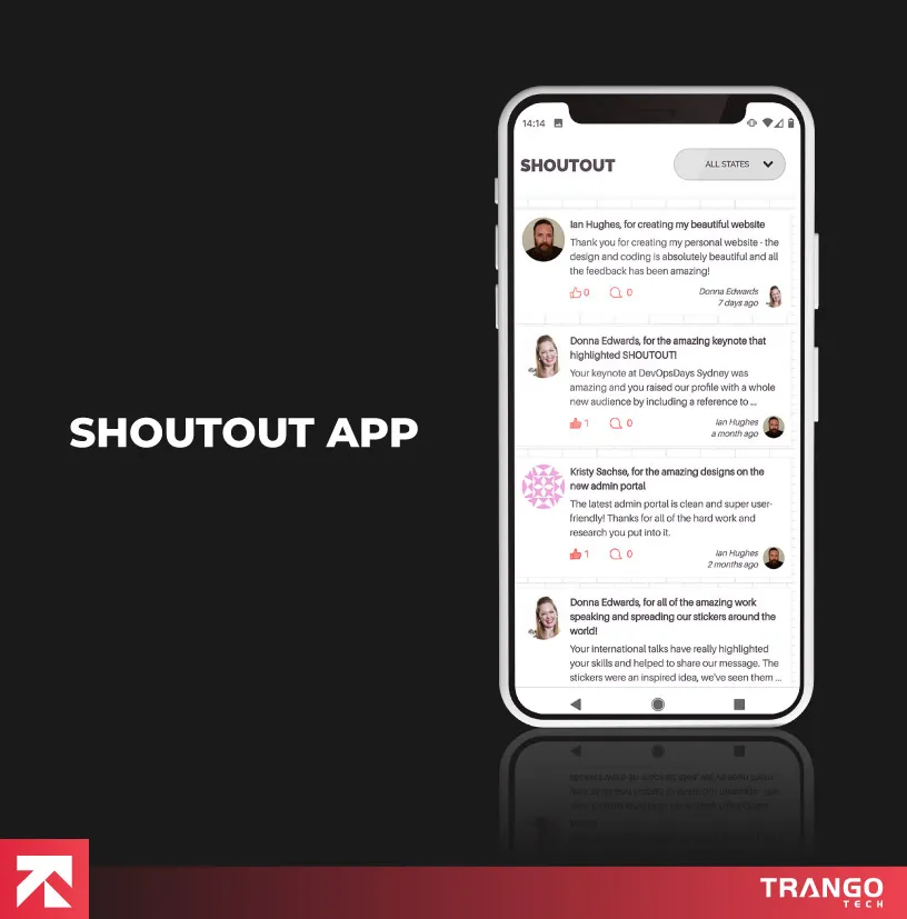 shoutout app image shown as a power apps examples 