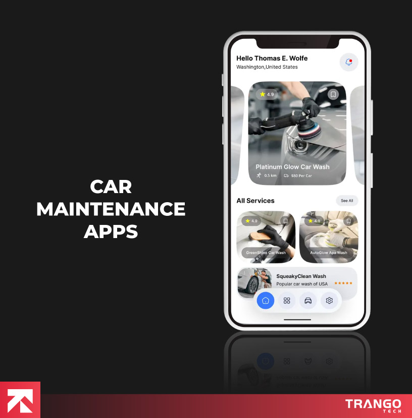 car maintenance app screen