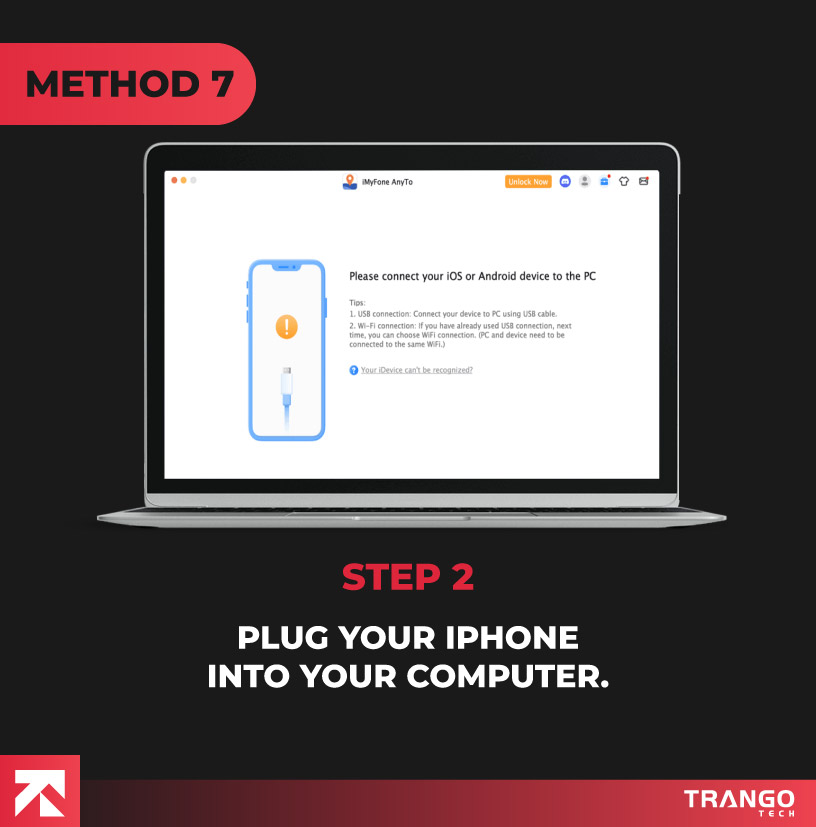 giving instruction to plug iphone on your computer