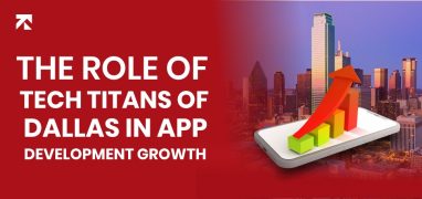 blog banner of article titled "the role of tech titans of Dallas in app development growth"